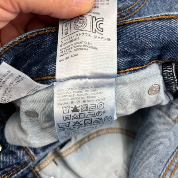 Levis 505 Mens Straight Leg Blue Denim Jeans Size 36x32 Workwear Casual - Picture 9 of 13